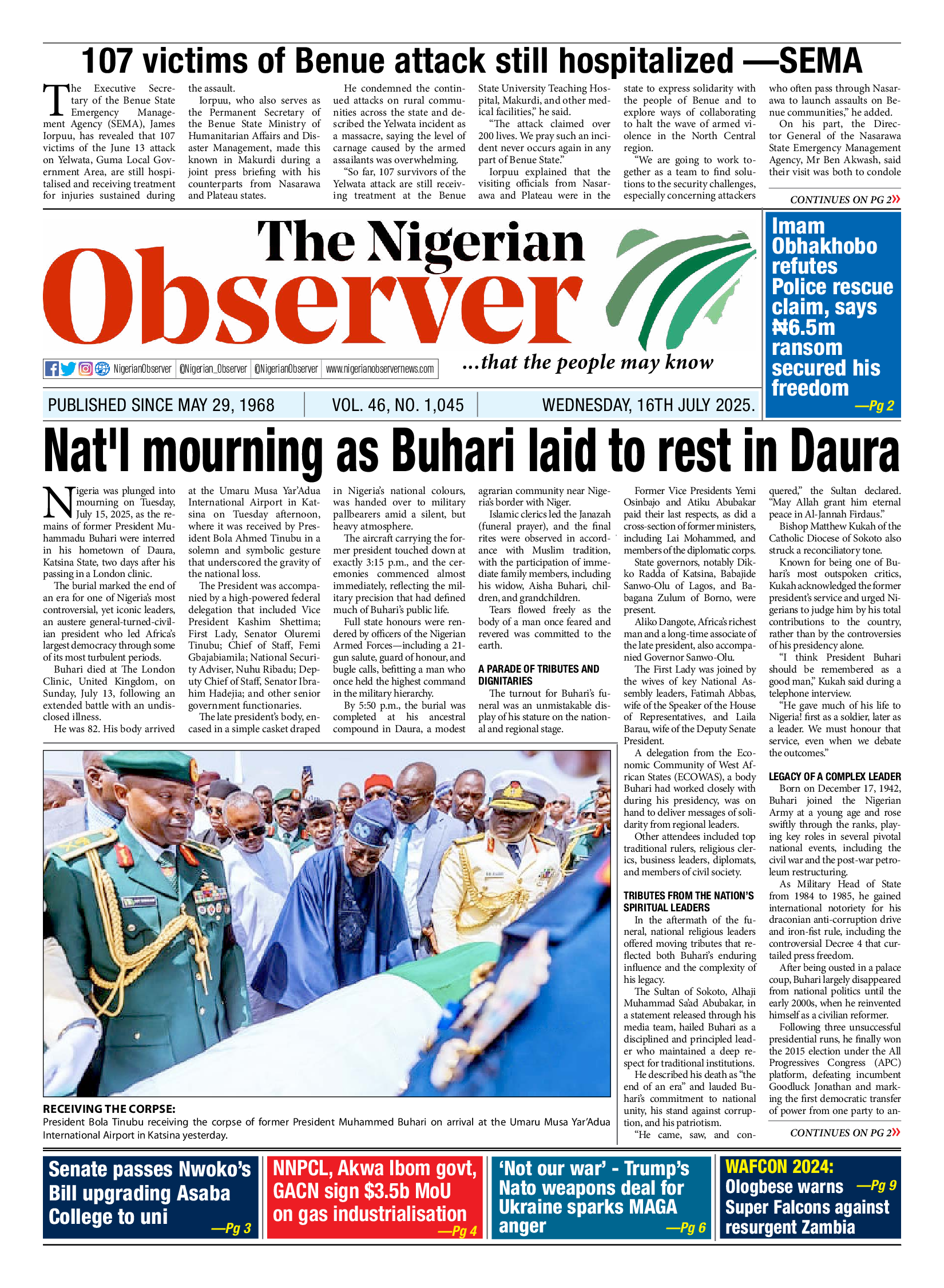 Wednesday July 16, 2025