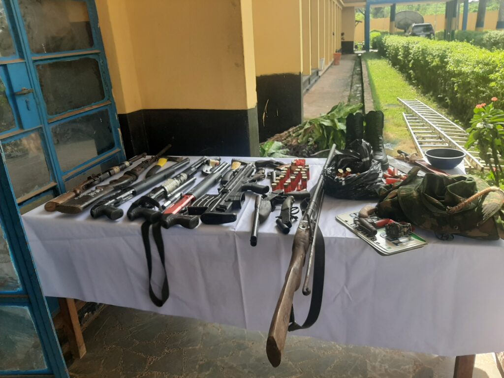 Items paraded as exhibits recovered from criminal suspects in Edo.