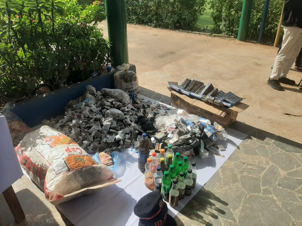 Items paraded as exhibits recovered from criminal suspects in Edo.