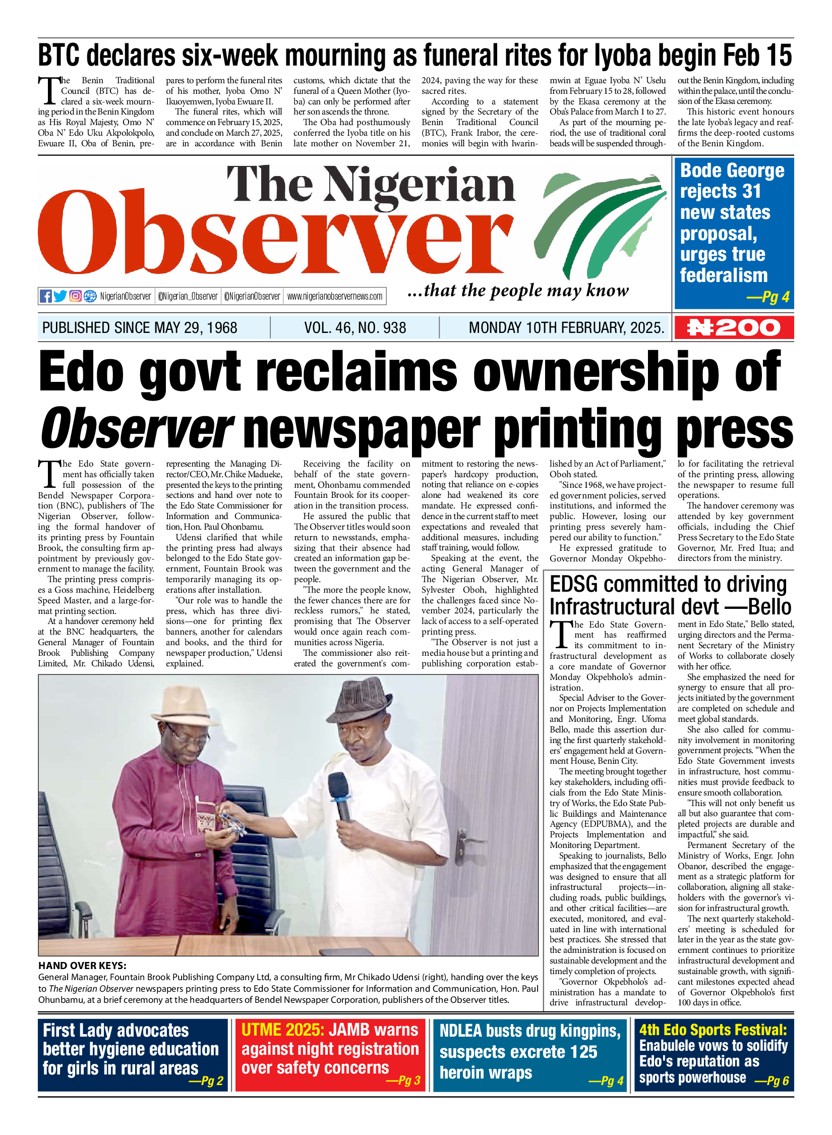 Monday February 10, 2025