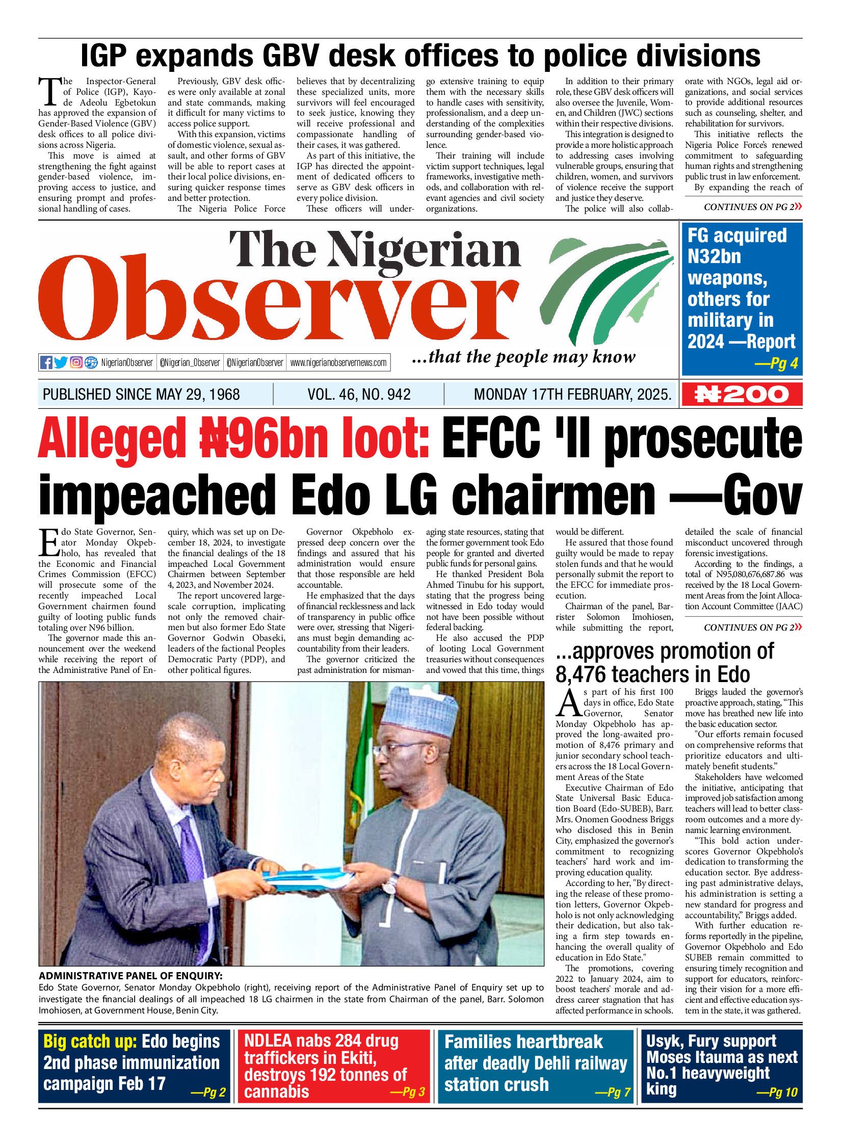 Monday February 17, 2025