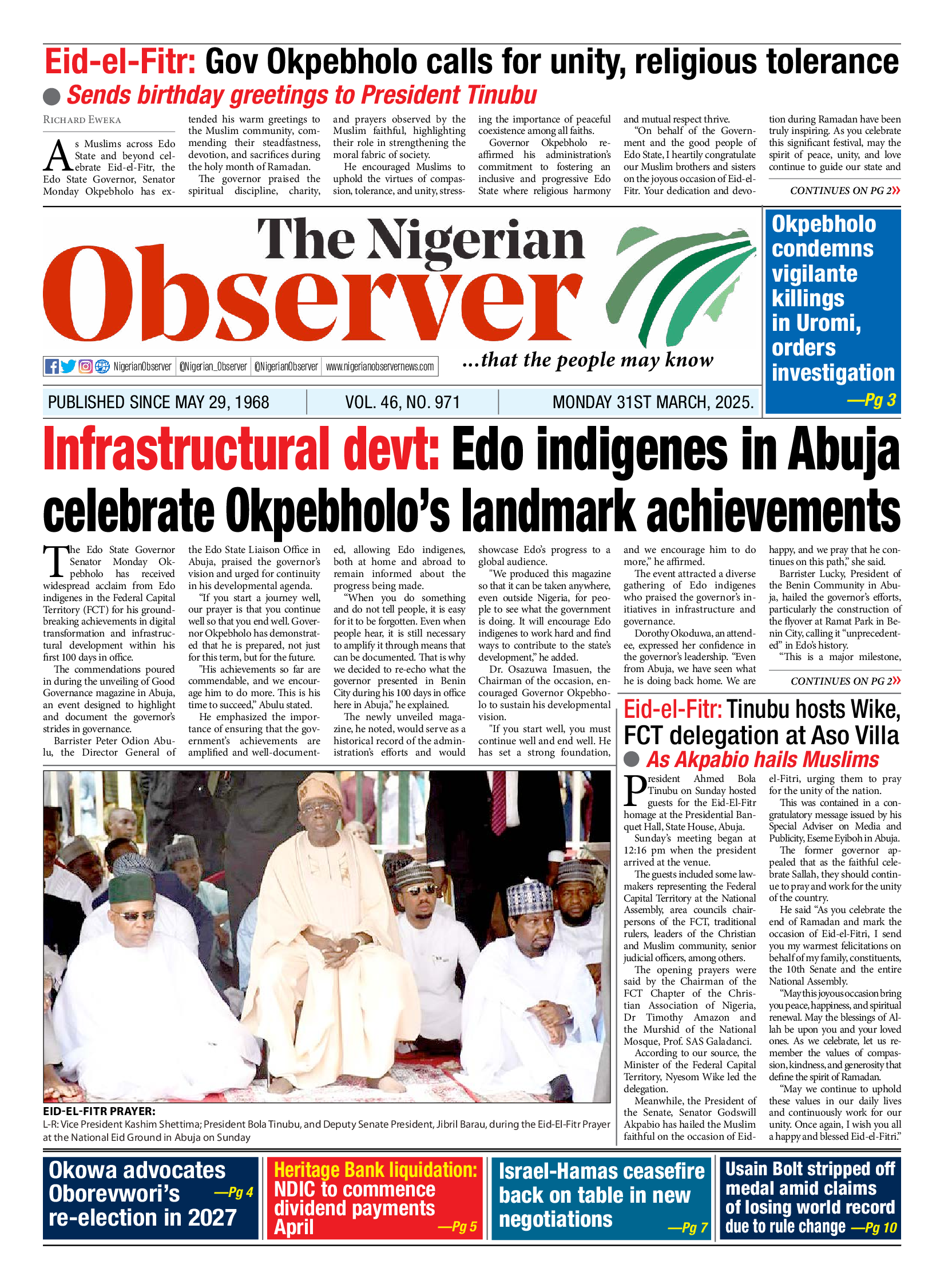 Monday March 31, 2025