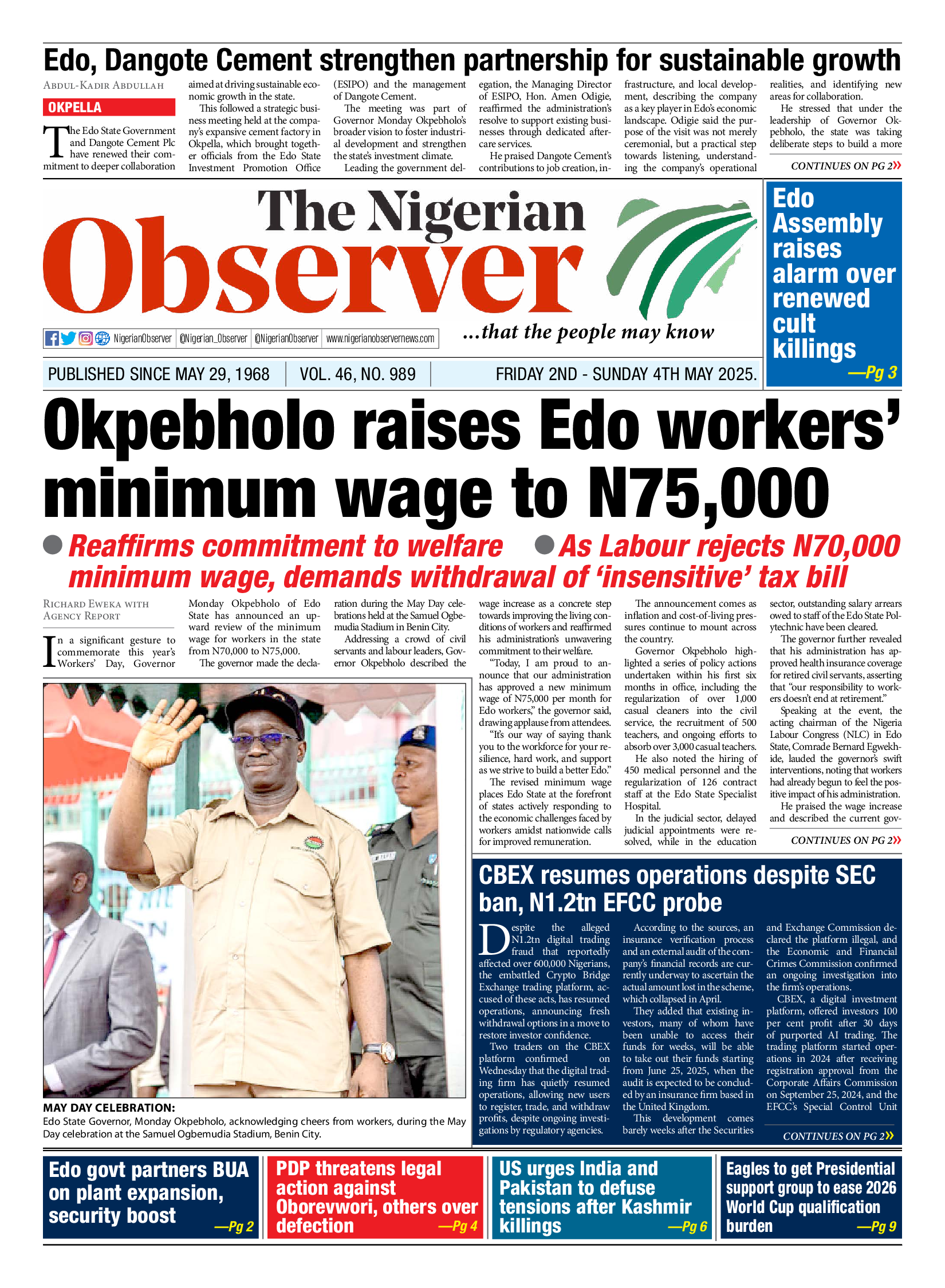 Friday May 2, 2025