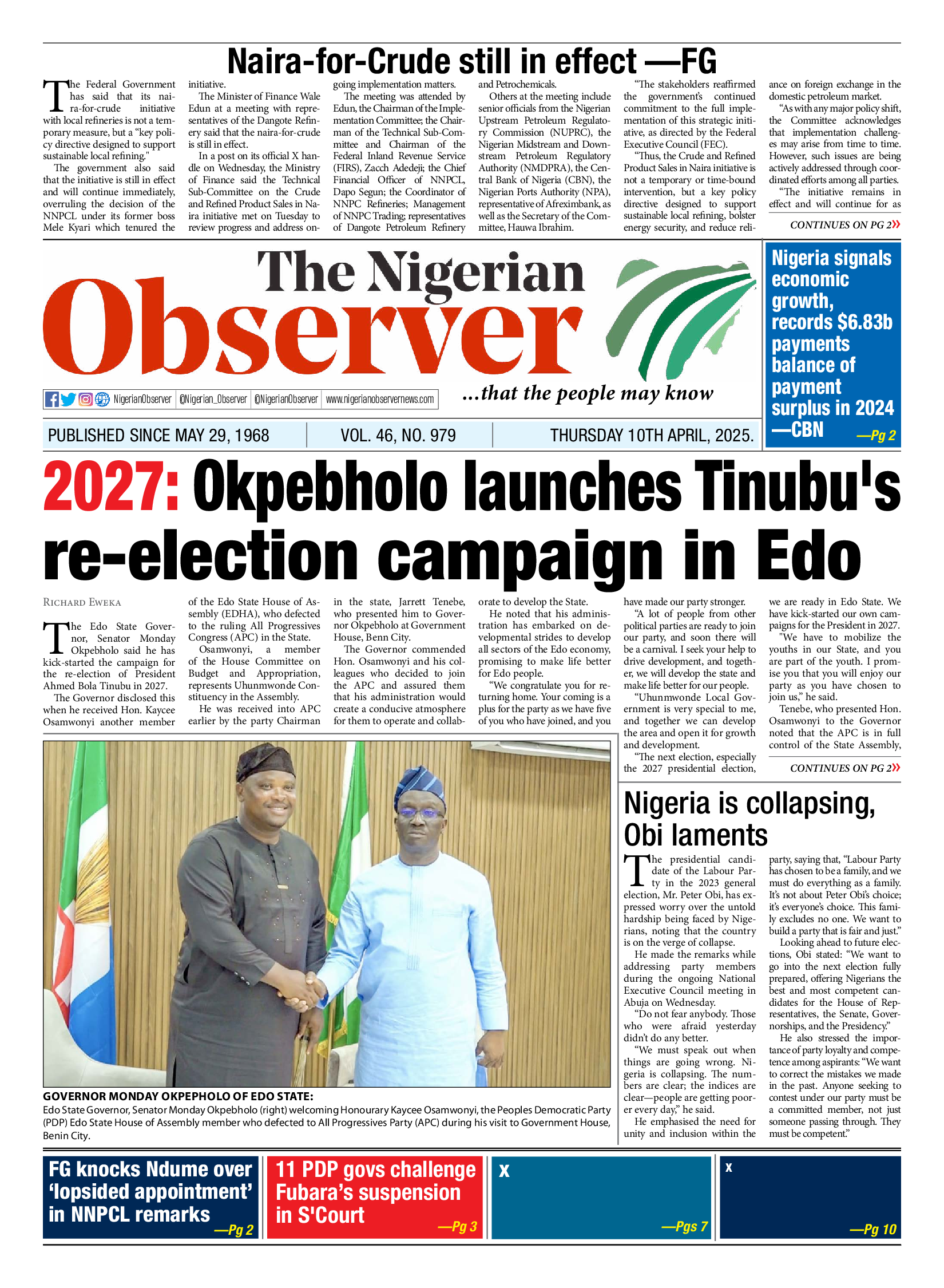 Thursday April 10, 2025