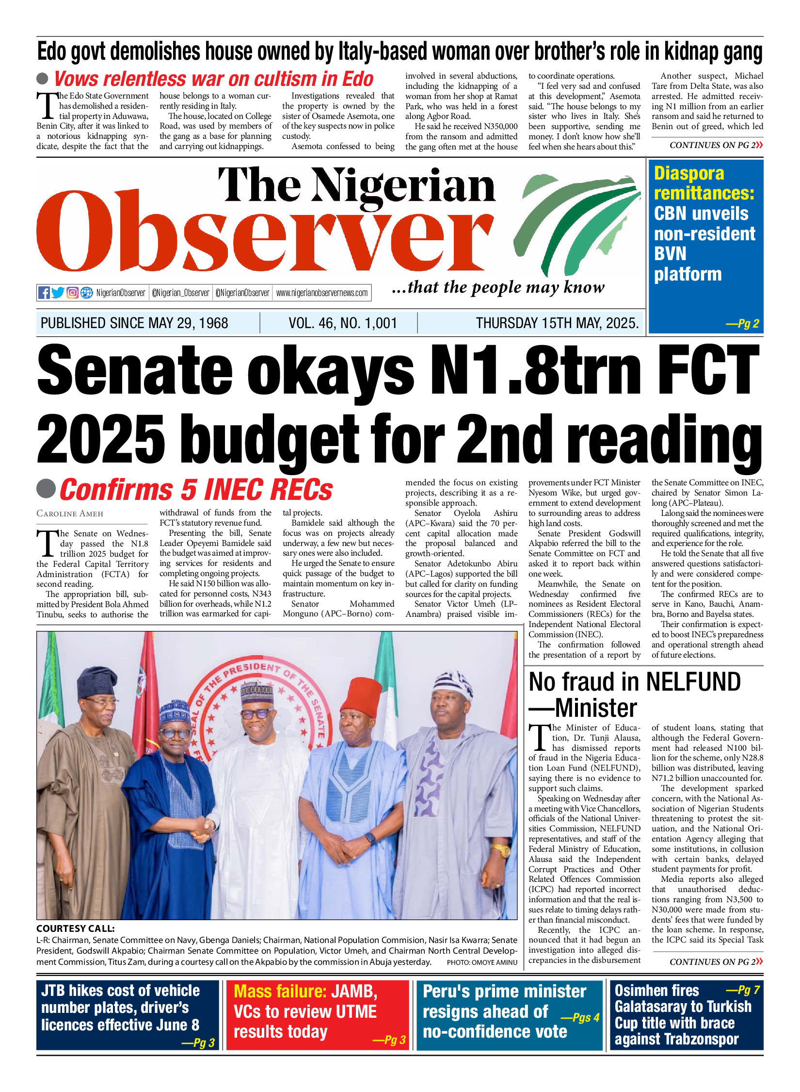 Thursday May 15, 2025