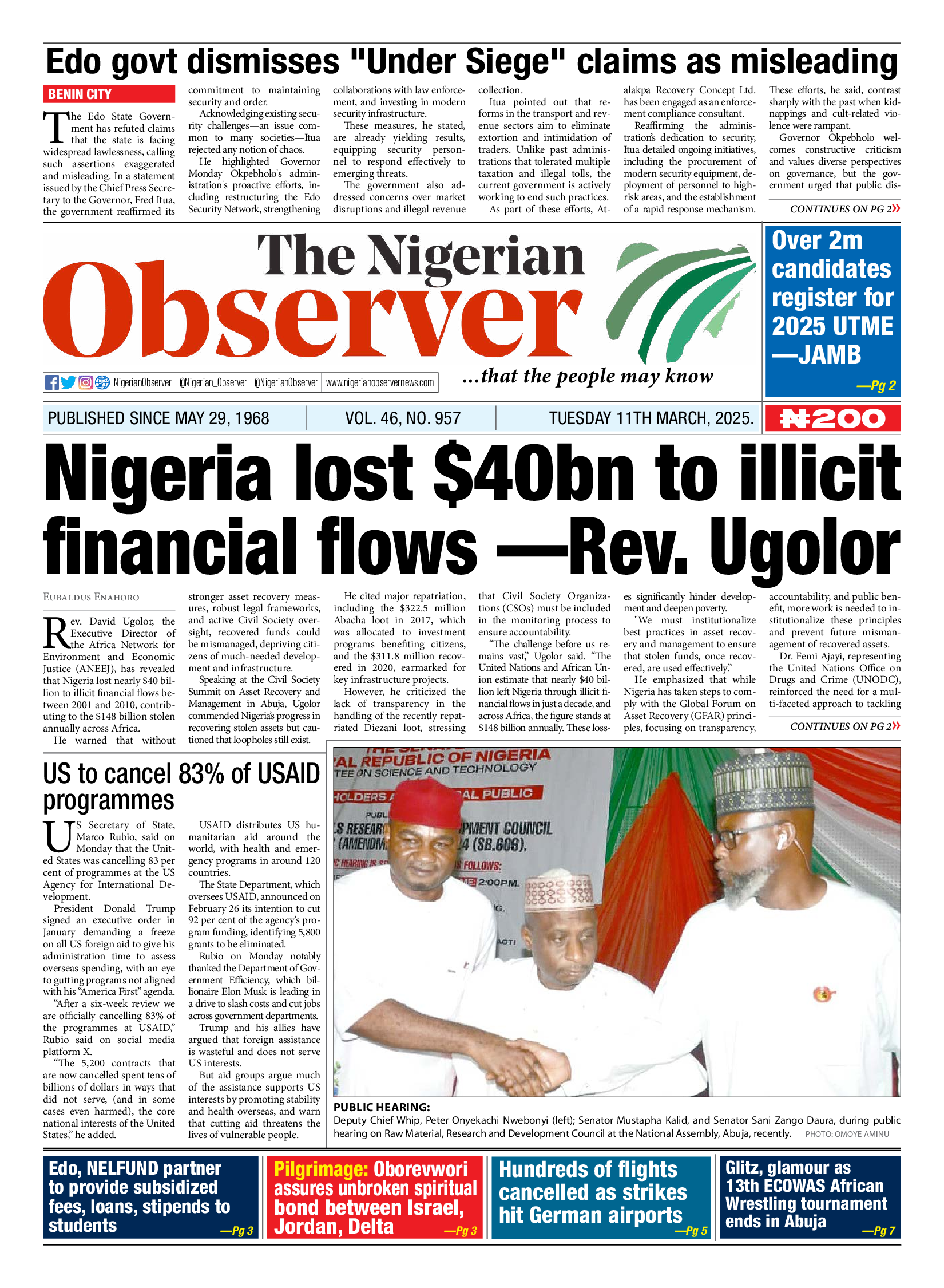 Tuesday March 11, 2025