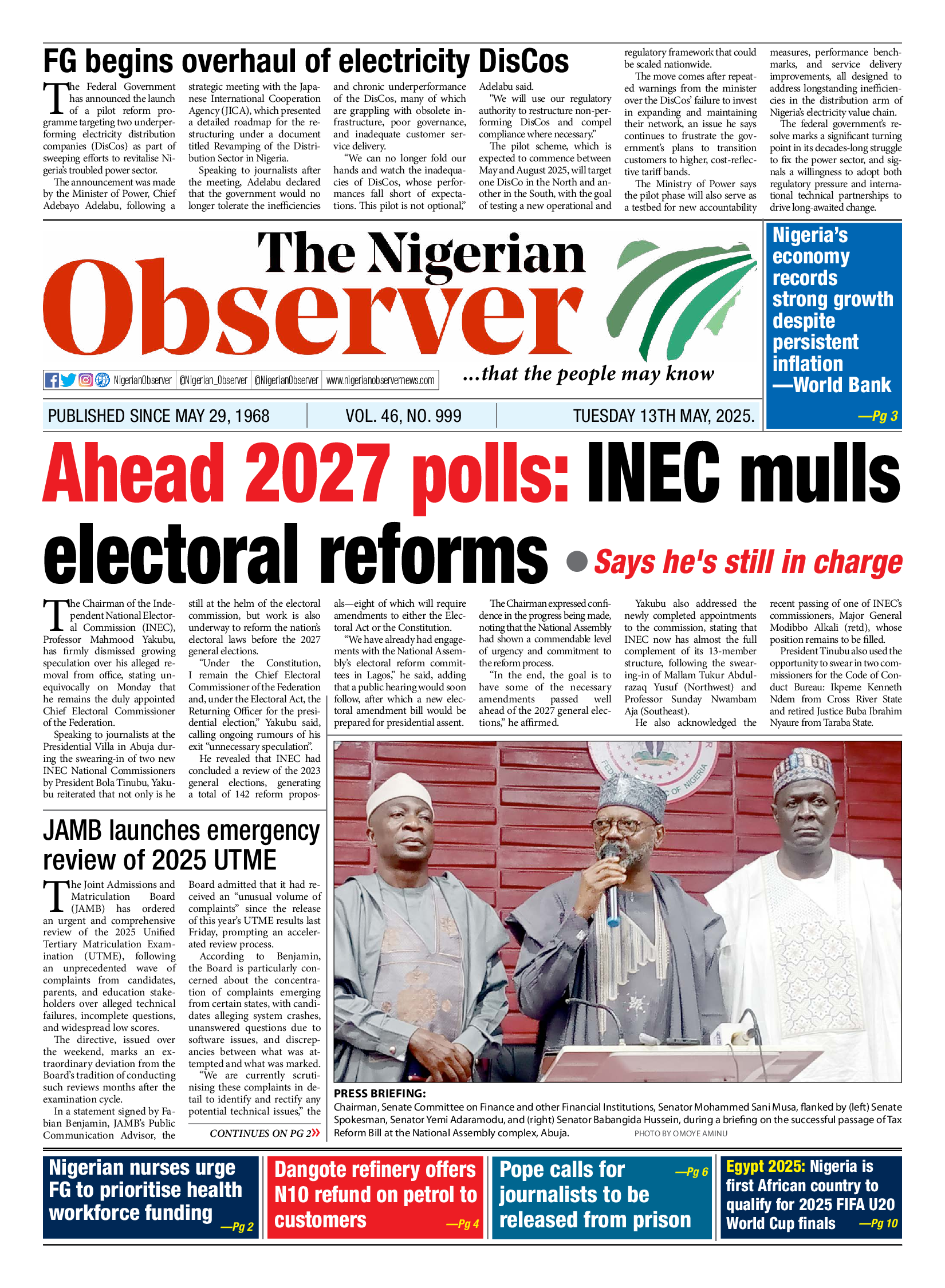 Tuesday May 13, 2025