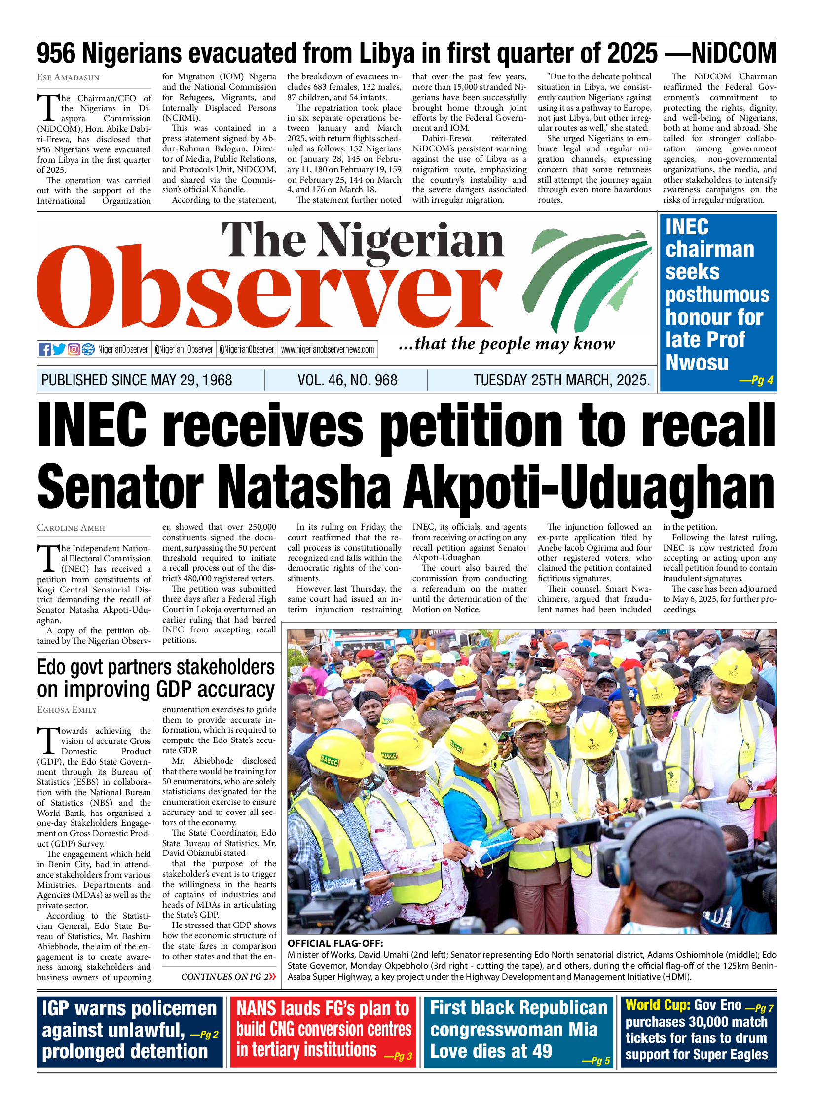 Tuesday March 25, 2025