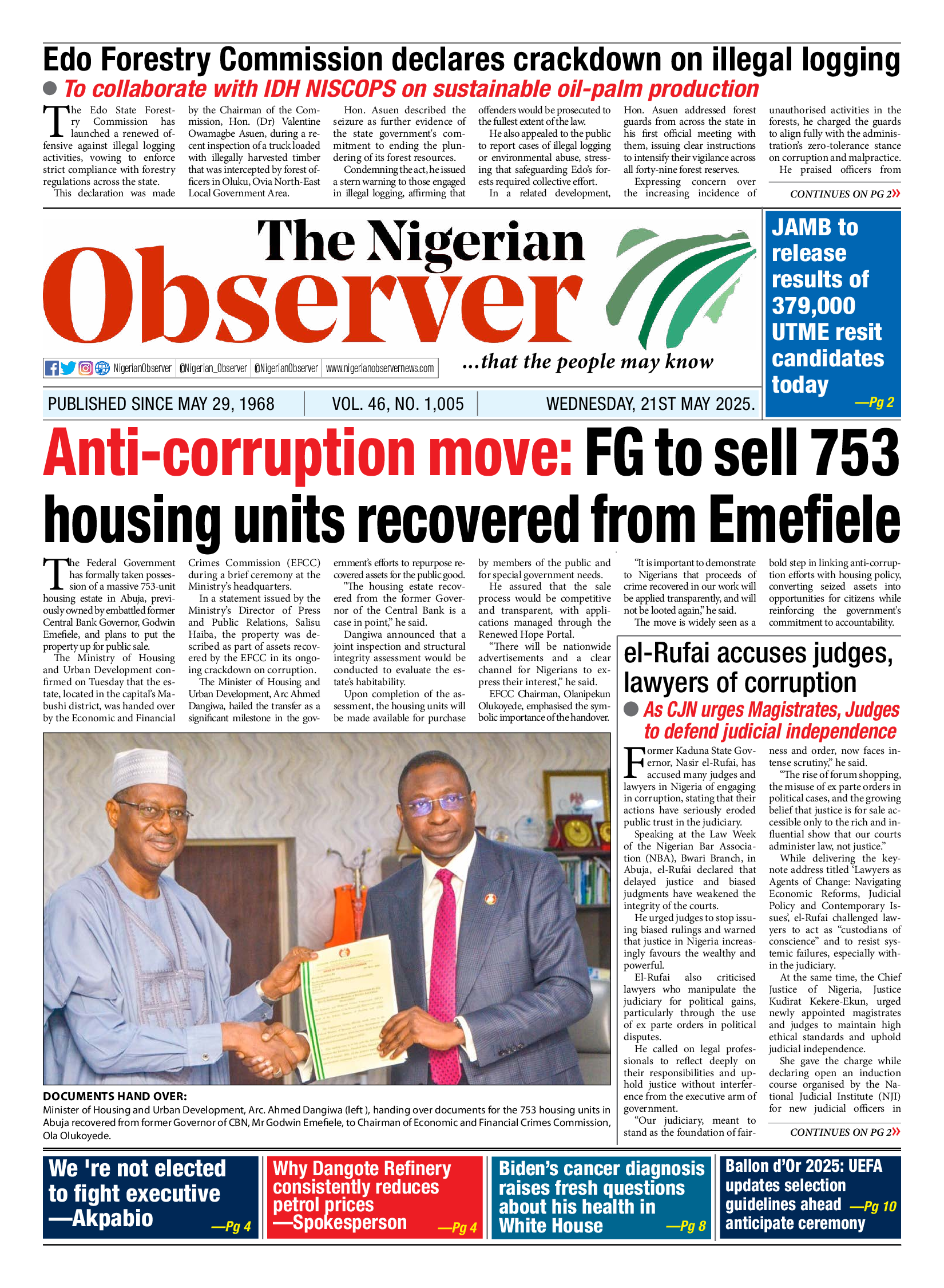 Wednesday May 21, 2025