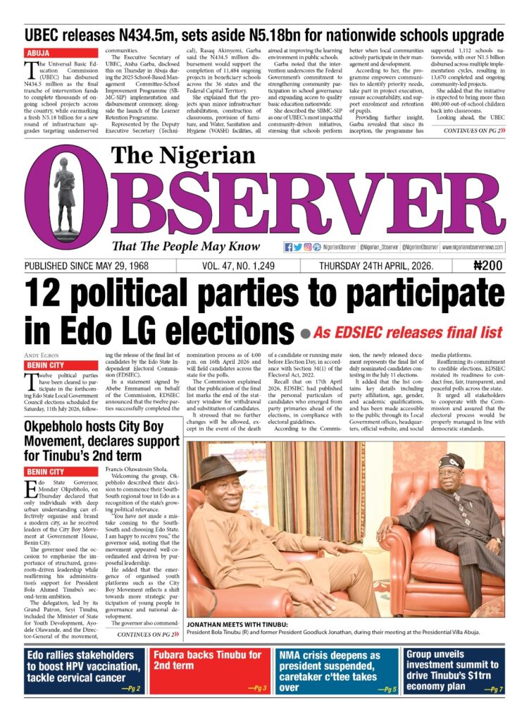 Friday 24th Aprril, 2026