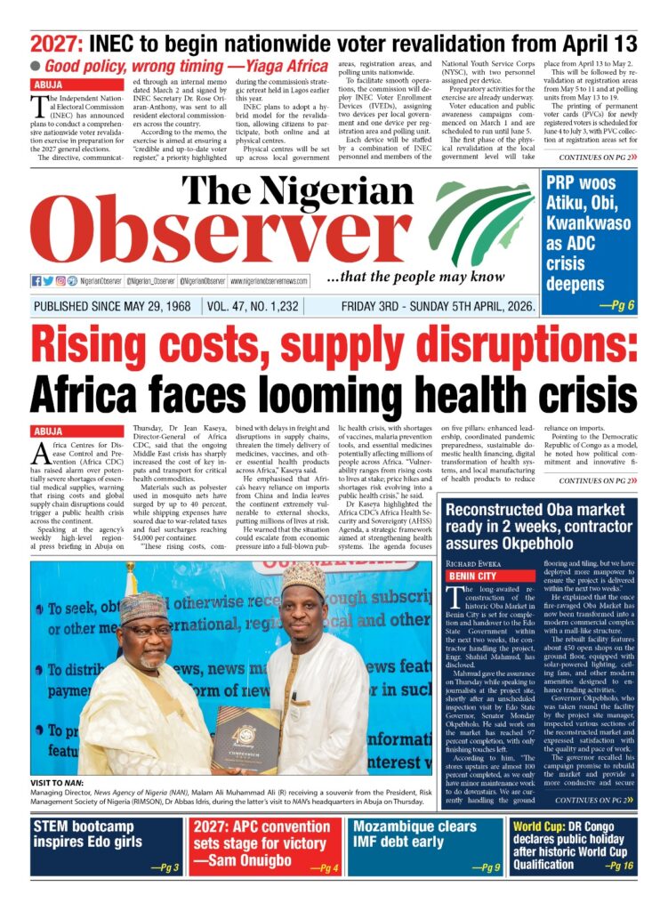 Friday 3rd April, 2026