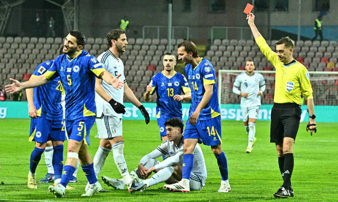 Italy crash out of 2026 World Cup after playoff defeat to Bosnia, extend qualification drought