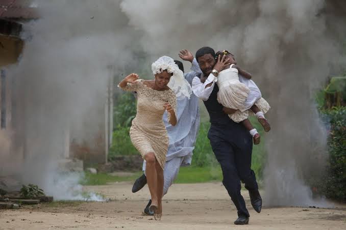 An action scene from a Nigerian movie