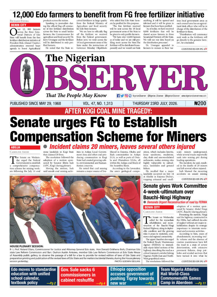 THURSDAY 23rd, JULY 2026